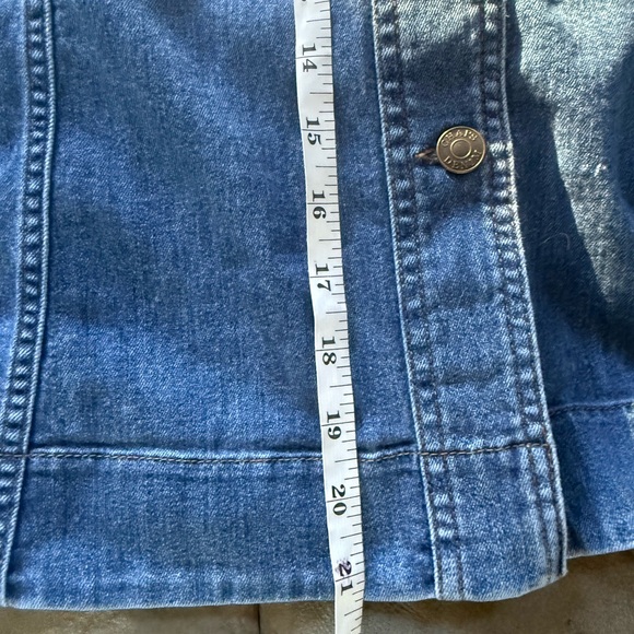 Chaps Denim Button Front A-Line Skirt Size 12 Classic Blue Jean Skirt - Picture 7 of 7